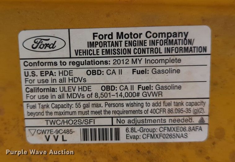 image for item LY9441 2012 Ford E350 Super Duty  box truck
