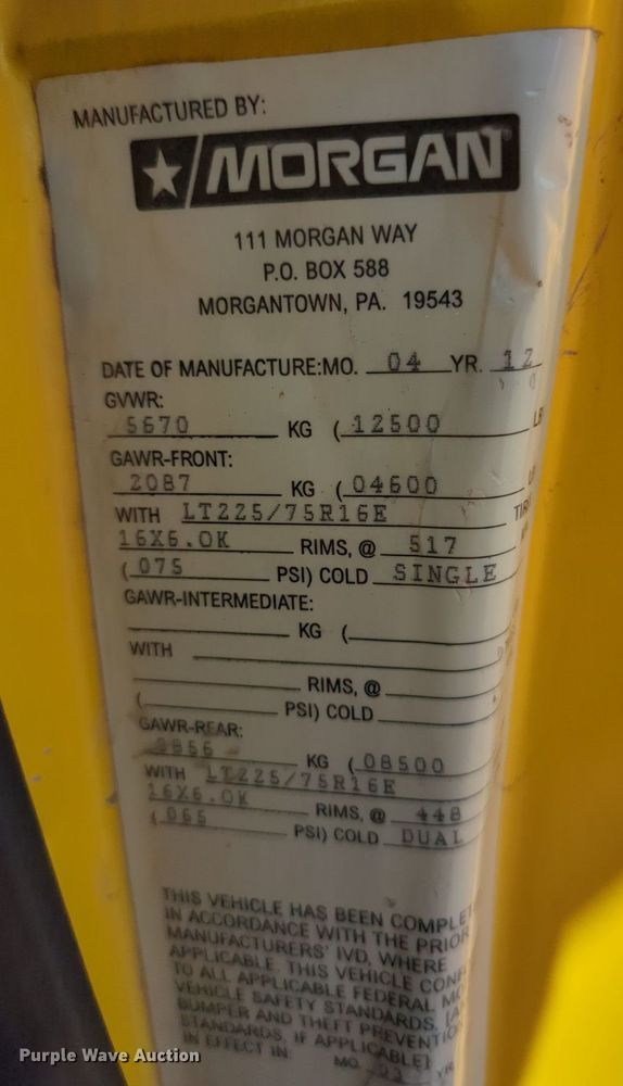 image for item LY9441 2012 Ford E350 Super Duty  box truck