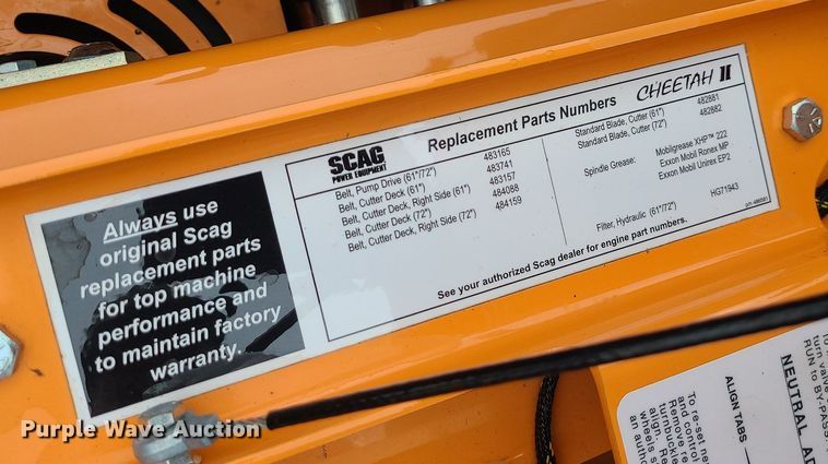 image for item MQ9564 Scag Cheetah II  ZTR lawn mower