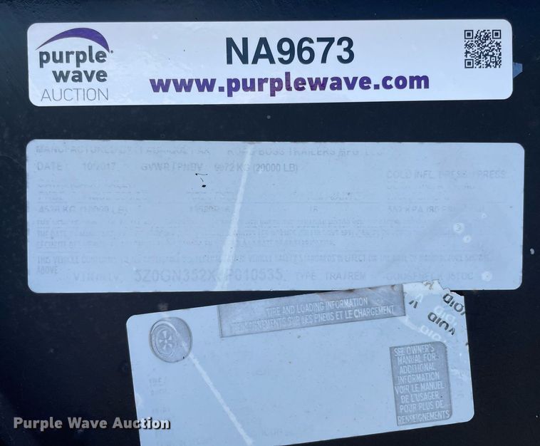 image for item NA9673 2018 Road Boss Trailers  equipment trailer