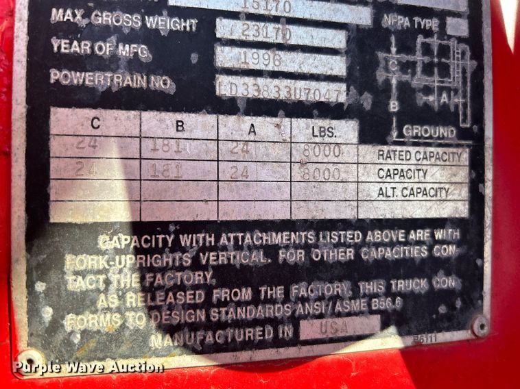 image for item NQ9952 1996 Manitou M240CP  forklift