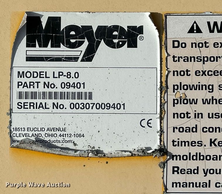 image for item NR9009 Meyer LP-8.0  snow plow