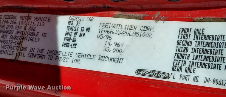 image for item NR9018 1996 Freightliner FL70  fuel truck
