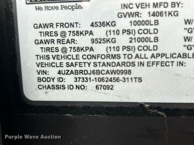 image for item NR9282 2011 Thomas B2  school bus