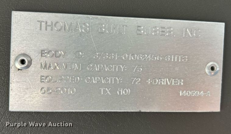 image for item NR9282 2011 Thomas B2  school bus