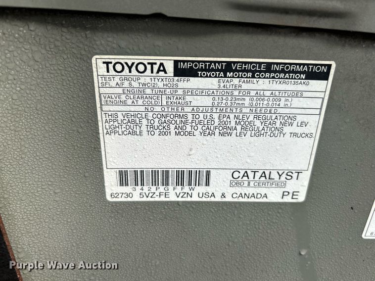 image for item NR9302 2001 Toyota 4Runner SR5  SUV