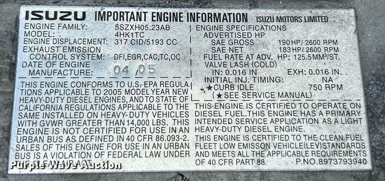 image for item NR9305 2006 Isuzu NPR  tow truck