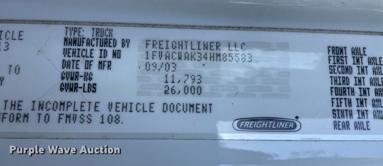 image for item NX9921 2004 Freightliner Business Class M2  box truck