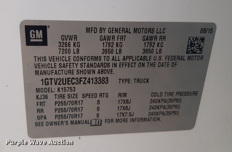 image for item OF9538 2015 GMC Sierra 1500  Double Cab pickup truck