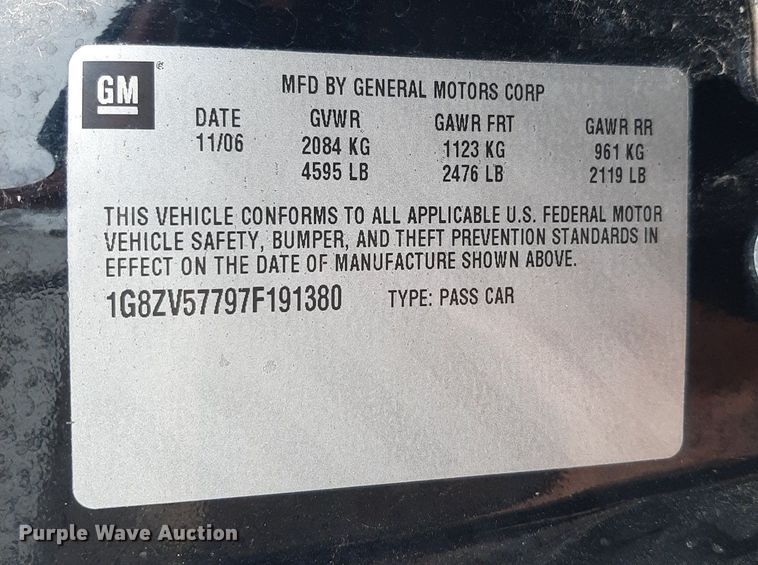 image for item OF9575 2007 Saturn Aura XR