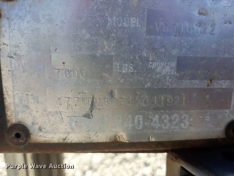 image for item OF9590 2001 Pace VC718TA2  enclosed cargo trailer