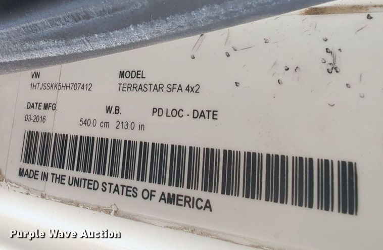 image for item OL9045 2017 International TerraStar  box truck