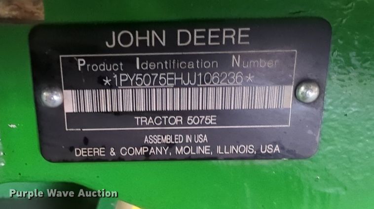 image for item OL9099 2018 John Deere 5075E  tractor