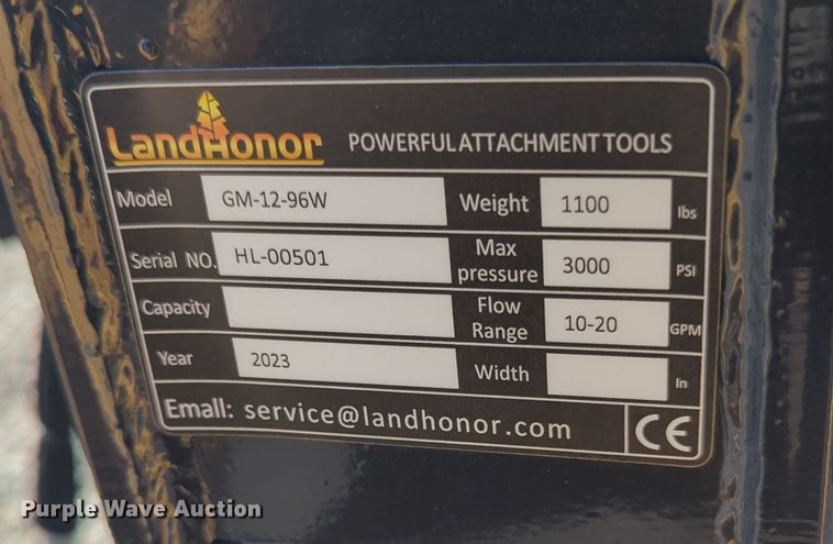 image for item OL9112 2023 LandHonor GM-12-96W  skid steer grader