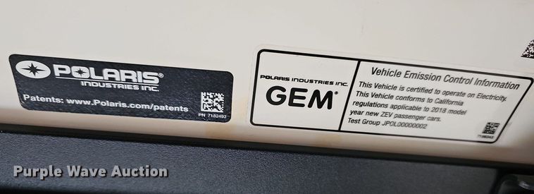 image for item OL9293 2018 Polaris Gem e6  utility vehicle