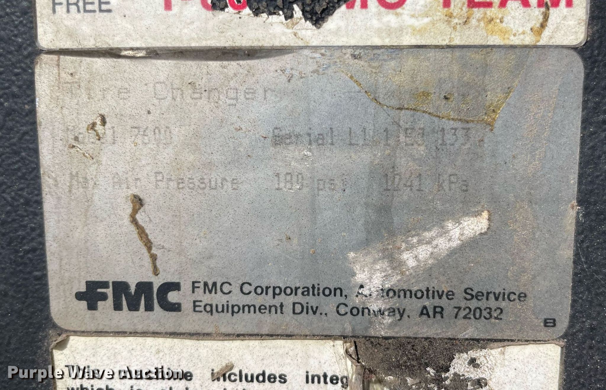 FMC 7600 tire machine in Wichita, KS Item GG9785 for sale Purple Wave