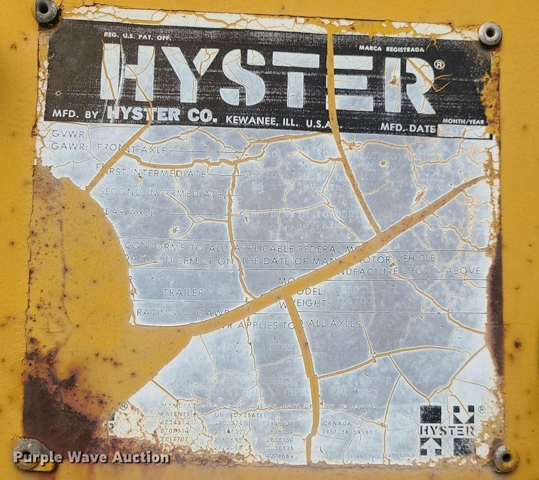 image for item DI3037 1978 Hyster IR50TL3-T1  flatbed trailer