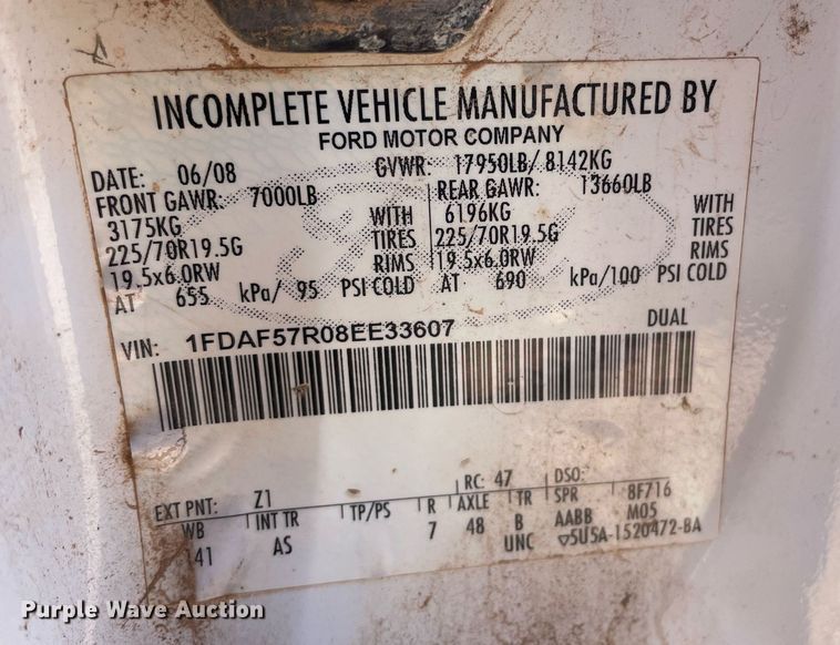 image for item DI3640 2008 Ford F550 Super Duty  bucket truck