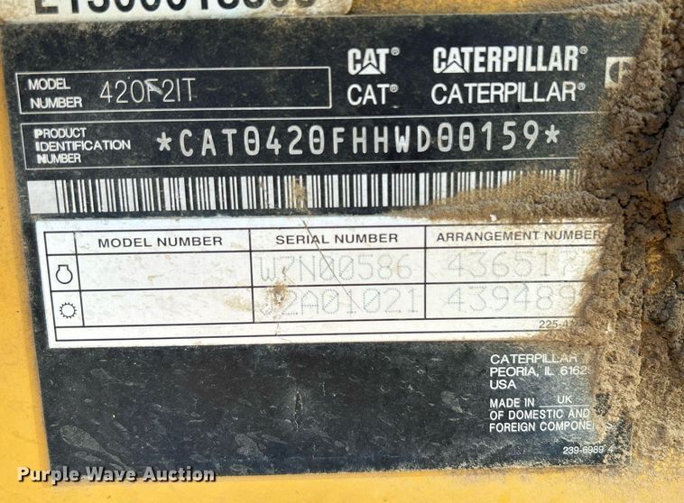 image for item DJ6369 2015 Caterpillar 420F2 IT  backhoe
