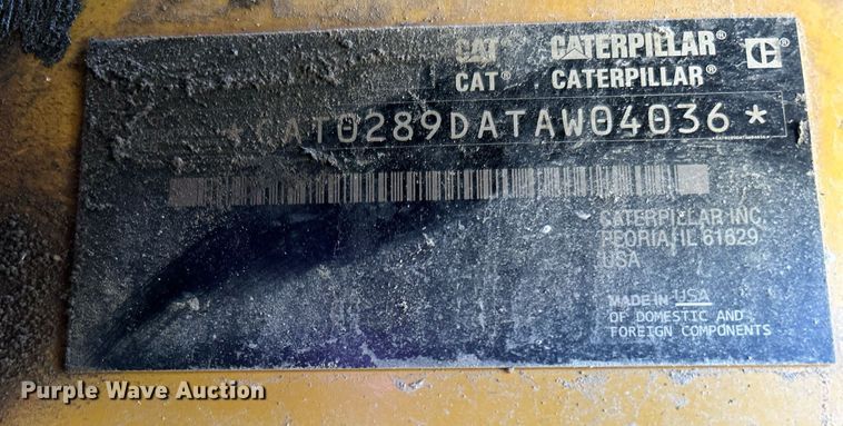 image for item DJ6370 2015 Caterpillar 289D  tracked skid steer loader