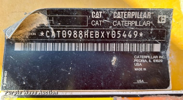image for item DJ6372 2013 Caterpillar 988H  wheel loader