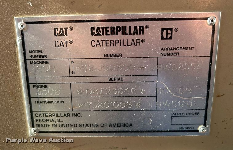 image for item DJ6373 1996 Caterpillar 160H  motor grader