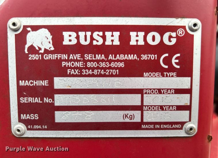 image for item DJ6406 2015 Bush Hog RMB 1660  side boom rotary mower