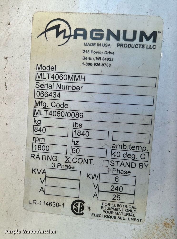 image for item DJ6444 Magnum Products, LLC MT4060MMH  light plant
