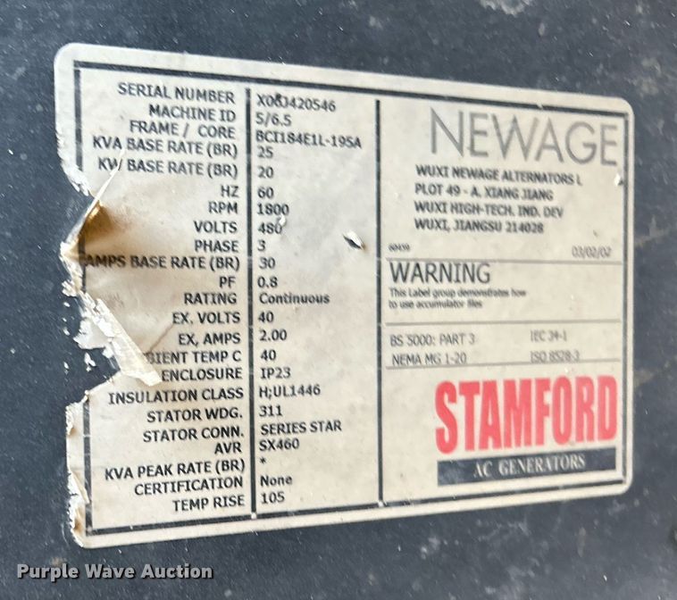 image for item DJ6445 Warren Power Systems WCW204MH  light plant