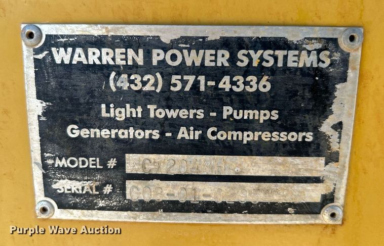 image for item DJ6445 Warren Power Systems WCW204MH  light plant