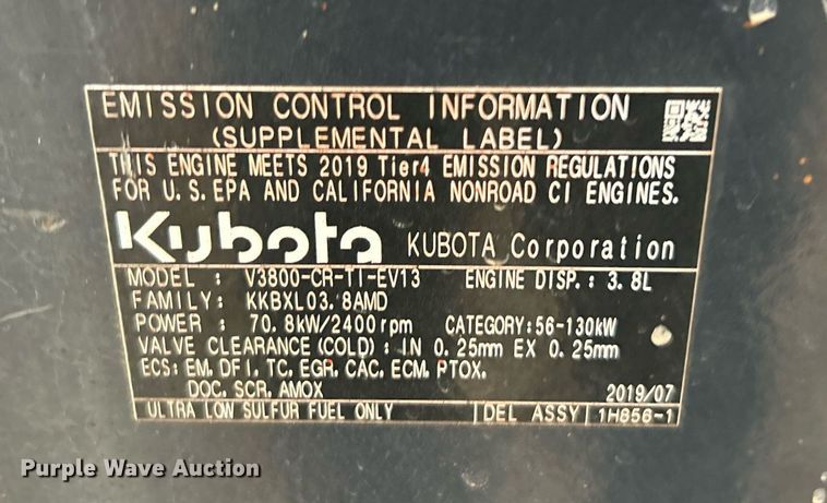 image for item DJ6475 2020 Kubota SVL95-2S  tracked skid steer loader