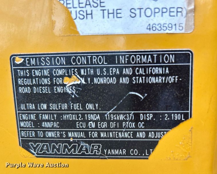 image for item DJ6477 2018 John Deere 50G  mini excavator