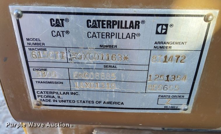 image for item DK8875 1998 Caterpillar 615C Series II elevating scraper