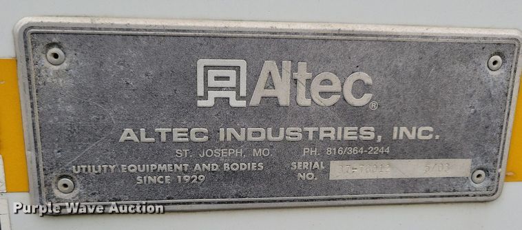 image for item DL7740 Altec Brand FX  digger derrick truck bed