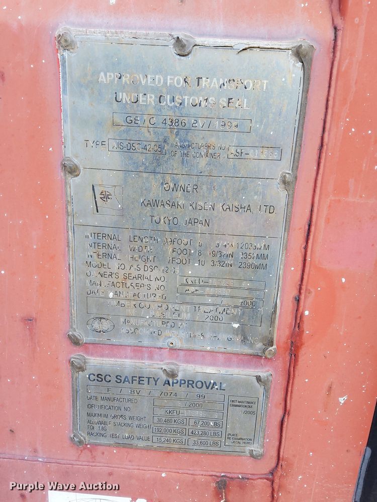 image for item DN4157 2000 Kline  shipping container