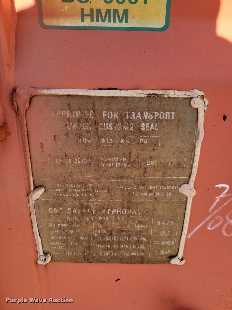 image for item DN4166 2008 Hyundai  shipping container