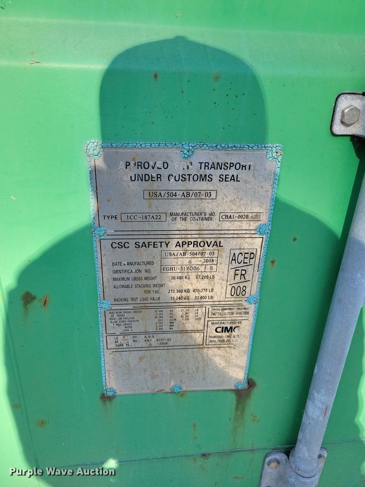 image for item DN4172 2008 Evergreen  shipping container