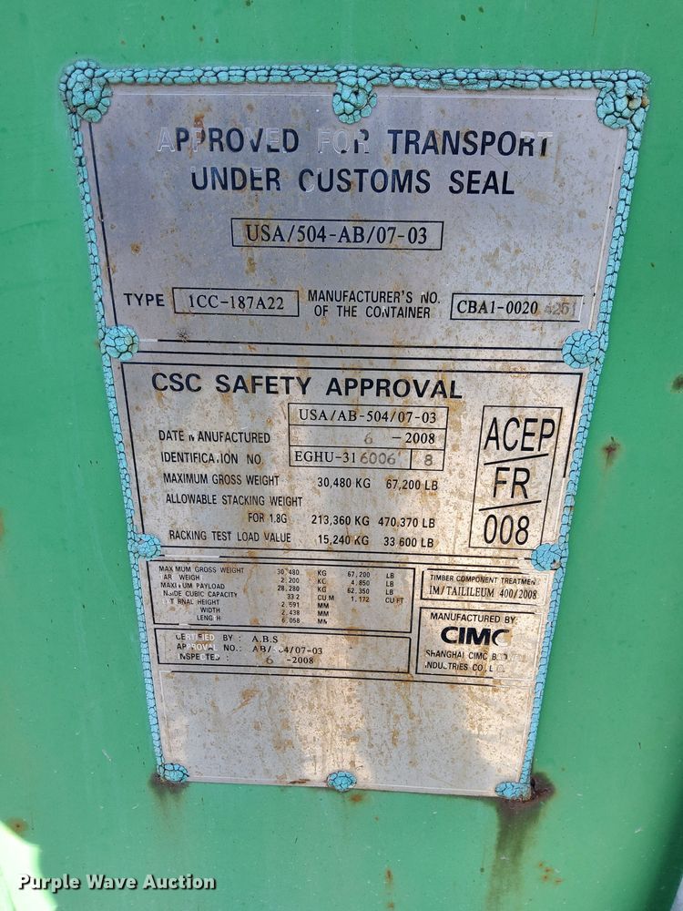 image for item DN4172 2008 Evergreen  shipping container