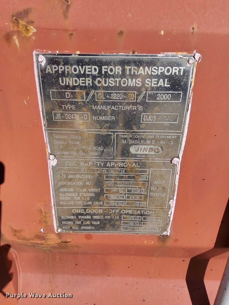 image for item DN4173 2003 Jindo  shipping container