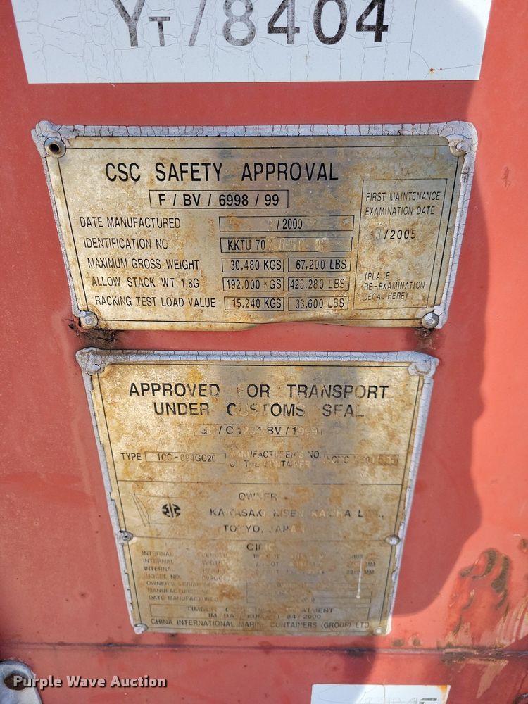 image for item DN4174 2000 Kline  shipping container