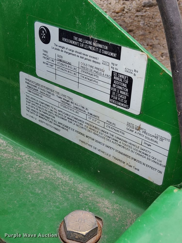 image for item DN4190 2016 Load Trail  fuel trailer