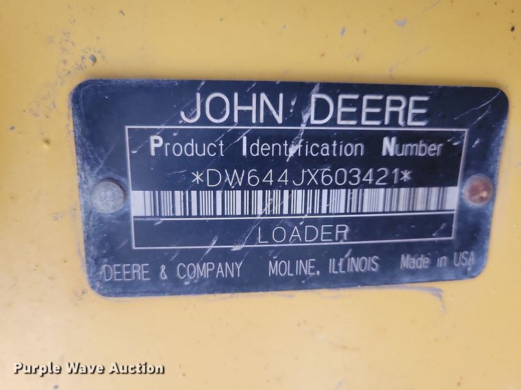 image for item DN4191 2006 John Deere 644J  wheel loader