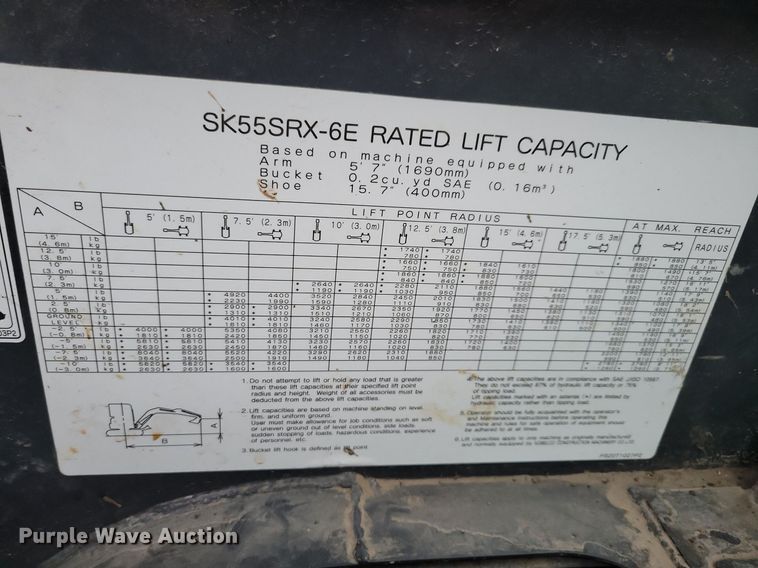 image for item DN4194 2014 Kobelco SK55SRX-6E  mini excavator