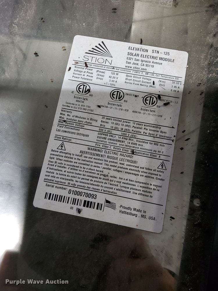 image for item DN4207 Approximately 404 Stion Elevation STN-125 solar panels