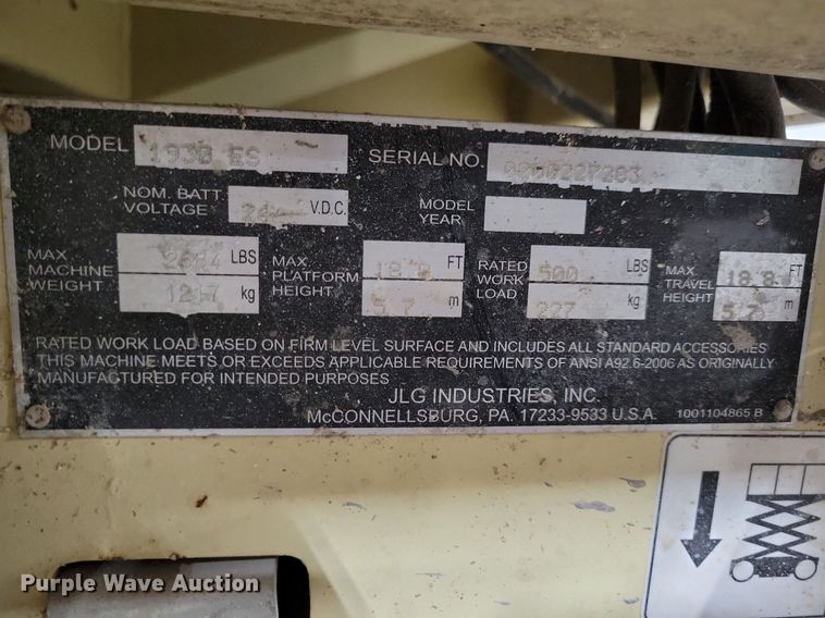 image for item DN4212 2014 JLG 1930ES  scissor lift