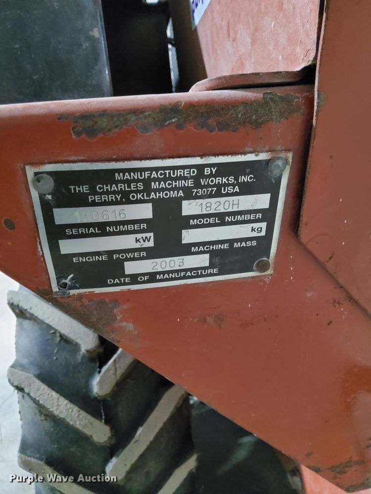 image for item DN4213 2003 Ditch Witch 1820H  trencher