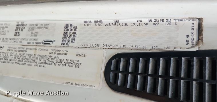 image for item DN7032 2005 Sterling Acterra  flatbed truck