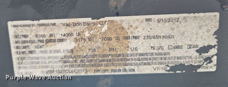 image for item DN7034 2012 Vermeer LP855 SDT  vacuum excavator