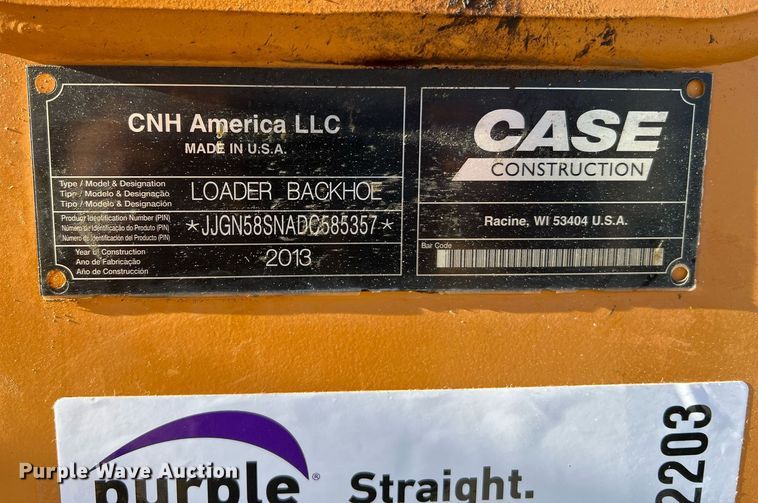 image for item DO2203 2013 Case 580 Super N  backhoe