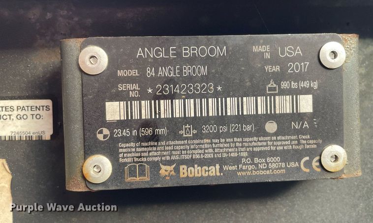 image for item DP0082 2017 Bobcat  skid steer broom